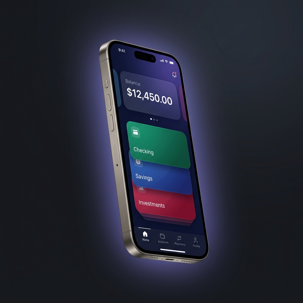 MyWallet app dashboard showing account cards and balance summary